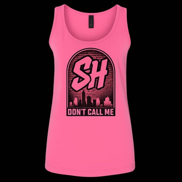 SH – Don’t Call Me" Cityscape Tank – Neon Pink