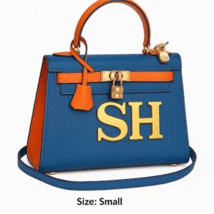 Blue & Orange "SH" Small Top-Handle Bag
