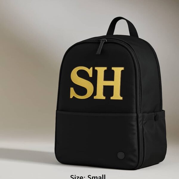 Black "SH" Small Backpack